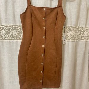 Faux Suede Mini Dress